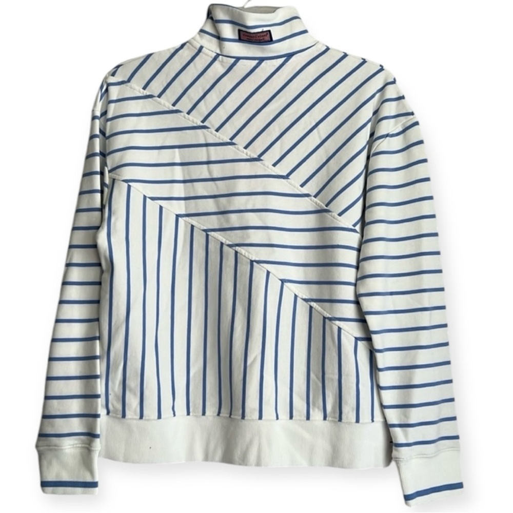 Vineyard Vines Pullover Longsleeve Cotton XS Blue Stripe Whale Sweatshir… - Picture 2 of 7